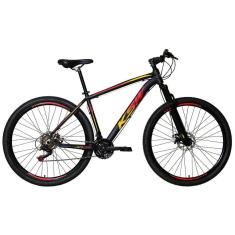 Imagem de   Bicicleta Aro 29 Ksw Xlt Alumínio 27v Freio a Disco Mecânico Garfo com Suspensão - Preto\Vermelho\Amarelo