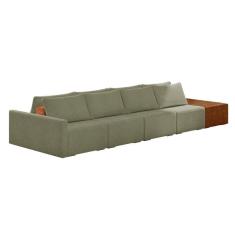 Imagem de Sofá Ilha 4 Lugares Living 392cm Modulado Lary Bouclê K01 Cor Verde
