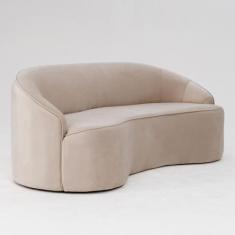 Imagem de Sofá Curvo Montserrat 180cm 03 Lugares Veludo Off White - Nexta Casa