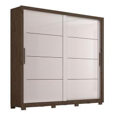 Imagem de Guarda Roupas Casal 2 Portas de Correr 4 Gavetas Premier Zanzini Jacarandá/Off White Flex