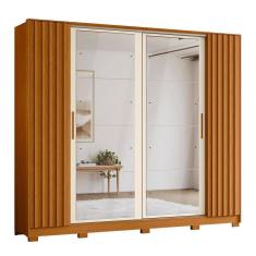 Imagem de Guarda Roupa Casal Jacarandá 4 Portas Flex com 8 Espelhos - Móveis Albatroz