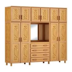 Imagem de Guarda-Roupa Grécia Capelinha Casal Mel com Espelho 10 Portas 4 Gaveta