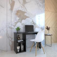 Imagem de Mesa Escrivaninha Home Office com 3 Nichos - Preto