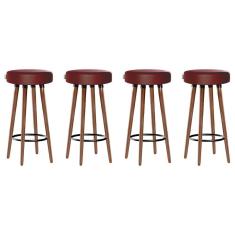 Imagem de Kit 4 Banquetas Moderna Alta Roma Slim Romã 70cm