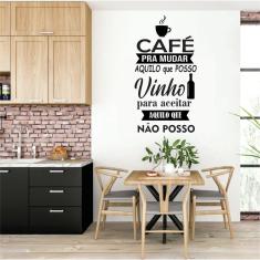 Imagem de Adesivo de Parede Cantinho do café - Frase café e Vinho