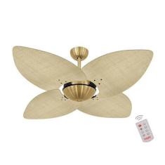 Imagem de Ventilador de Teto Dormamu Dourado Office 4 Pás Palmae Natural 127V com Controle