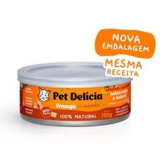 Imagem de Ração Úmida Para Gatos Adultos Pet Delícia Sabor Frango com Mamão 110g