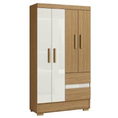 Imagem de Guarda Roupas Solteiro 4 Portas 2 Gavetas Atacama / Off White Coimbra Aramóveis Atacama / Off White