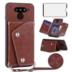 Imagem de Asuwish Capa de telefone para LG V50 ThinQ Capa carteira com protetor de tela e suporte para cartão de crédito alça transversal acessórios de celular de couro LGV50 5G V 50 Thin Q V50ThinQ 50ThinQ 50V