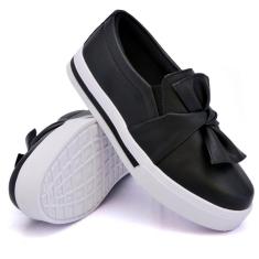 Imagem de Tênis Dk Uze Shoes Slip On Com Laço Tecido Sola Borracha Feminino-Feminino