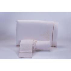 Imagem de Jogo Lençol Casal Super King 3 Peças 200 Fios Algodão Palha - Thais En