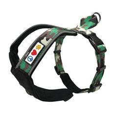Imagem de Pawtitas Peitoral refletivo acolchoado para cães oferece controle confortável para caminhar ou correr, ótimos acessórios para animais de estimação, colete para cães PP, extra pequeno, verde