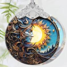 Imagem de Enfeite de Natal, enfeite de 2024, decoração de vitral, enfeite de árvore de Natal, decoração de árvore de Natal, decoração de árvore de Natal, enfeite de férias, ideia de presente exclusiva - sol e