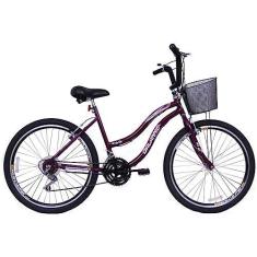 Imagem de Bicicleta Feminina Aro 26 com 18 marchas Beach - Violeta