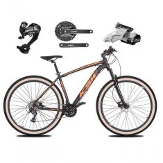 Imagem de Bicicleta Aro 29 Ksw Xlt 27v Câmbios Shimano Altus Freios Hidráulicos Garfo Trava Pneu Faixa - Preto/laranja Tam.15