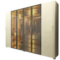 Imagem de Guarda Roupa Casal 6 Portas 4 Reflecta Com LED Innova Off White - Gelius Móveis