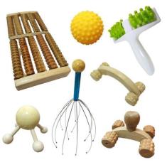 Imagem de Kit Massageadores De Madeira Para Corpo Cabeça Pescoço Costas Pés-Kit