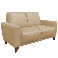 Imagem de Sofá 2 Lugares Sala de Estar Recepção 145cm Russia Couro Bege G40 - Gran Belo