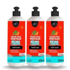 Imagem de Kit Creme Para Pentear Rícino 3X 300ml Transforme Seus Fios - Sallon L