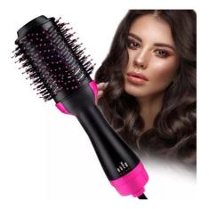 Imagem de Escova Alisadora Modeladora Preto E Rosa 110v Profissional