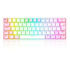 Imagem de TECLADO MECANICO GAMER DRACONIC PRO RGB BRANCO E ROSA SWITCH MARRON ABNT2