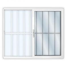 Imagem de Janela de Alumínio de Correr 100x150cm 2 Folhas com Grade e Vidro Mini