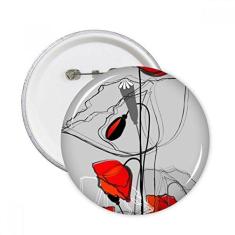 Imagem de Linhas de arte abstrata com flores s, pinos, distintivo, botão, emblema, decoração, 5 peças