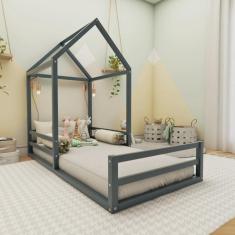 Imagem de Cama Meia Casinha Infantil Ludika Mobília