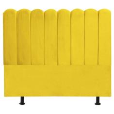 Imagem de Cabeceira Nuvem Cama Box King 195 Cm Alanis Suede Amarelo