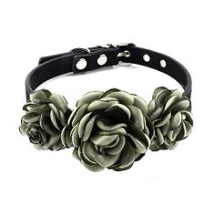 Imagem de PETFAVORITES Coleira para cães e gatos com flores dos namorados - coleira de casamento de camurça para filhotes de cachorro pequeno - acessórios de roupas chihuahua Yorkie, roupas de fantasia, fivela