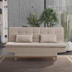 Imagem de Sofá Cama 3 Lugares 192cm com Pés de Madeira Luna Estofart