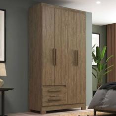 Imagem de Guarda-Roupa Solteiro 4 Portas 2 Gavetas Wood - Decibal
