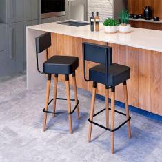 Imagem de Kit 2 Banquetas Barcelona Cor Preto - Speciale Home Preto