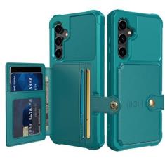 Imagem de Capa carteira de couro para cartões magnéticos para Samsung Galaxy S23 S24 Ultra S22 Plus S21 FE A14 A54 A34 A24 Capa de bolsa de bolso, verde, para Samsung A23
