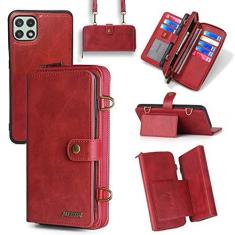 Imagem de Compatível com Samsung Galaxy A22 5G/Boost Mobile Celero 5G capa carteira transversal alça de ombro suporte multifuncional 2 em 1 capa magnética destacável para celular Celero5G Gaxaly A 22 22A G5