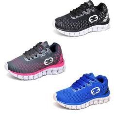 Imagem de Kit 3 Tênis Infantil Feminino Evoltenn Impacto Branco, Branco, 31