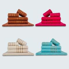 Imagem de Jogo De Toalhas 20 Pçs Coleção Dubai 100% Algodão Mr+rs+bg+vd