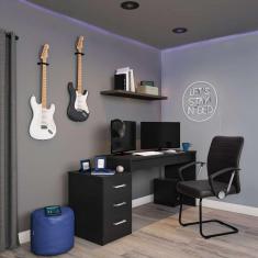 Imagem de cadeira de escritório interlocutor fixa odda preta