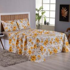 Imagem de Jogo De Lençol Casal 4 Peças 200 Fios Algodão Estampado Mariah - Shopp