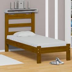 Imagem de Cama de Solteiro Sandy de Madeira Maciça Reforçada Imbuia