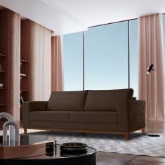 Imagem de Sofá Fixo 3 Lugares Roma Veludo 200cm X 90cm X 85cm Marrom