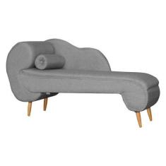 Imagem de Divã Recamier Melissa Lado Direito Linho Cinza - Malta Decor