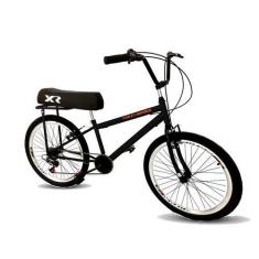 Imagem de Bicicleta aro 26 com banco de mobilete 6 marchas tipo bmx pt - Maria C