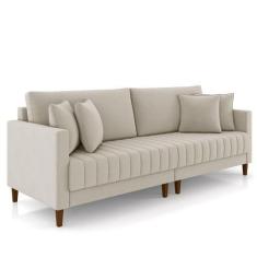 Imagem de Sofá 2 Lugares Living 156cm Linn K04 Veludo Bege - Mpozenato