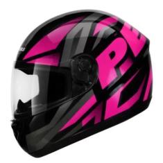 Imagem de Capacete Moto Peels Spike Maxi Preto Brilhante E Rosa Masculino E Femi