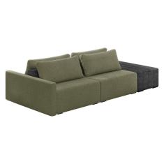 Imagem de Sofá Ilha 2 Lugares Living 292cm Modulado Lary Bouclê Pu Pto K01 Cor Verde