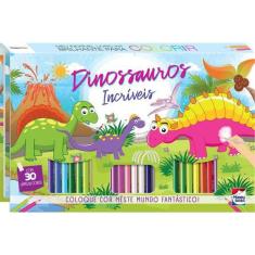 Imagem de Livro - Meu Incrível LIVRO-KIT Brilhante para Colorir: Dinossauros Inc