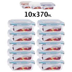 Imagem de Conjunto Jogo 10 Potes 370ml Hermético Vidro Tampa 4 travas