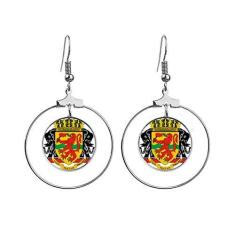 Imagem de Brincos de argola com emblema nacional do Congo com argola pendente