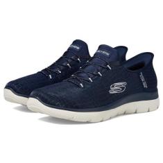 Imagem de Skechers Tênis feminino Summits-Classy Night Hands Free Slip-ins, Azul marinho/prata, 39